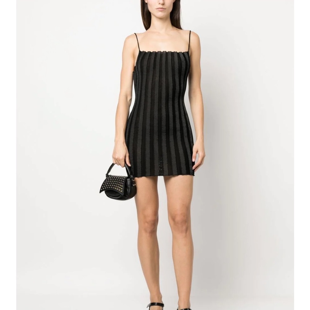 NWT A. ROEGE HOVE
Black Katrine Rib Knit Dress Black Small  $395